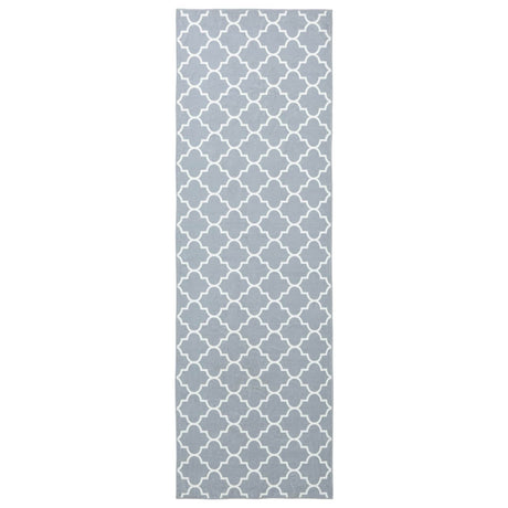 Vidaxl vloerkleedloper oriz 1150 gsm grijs en wit 100% polyestervilt