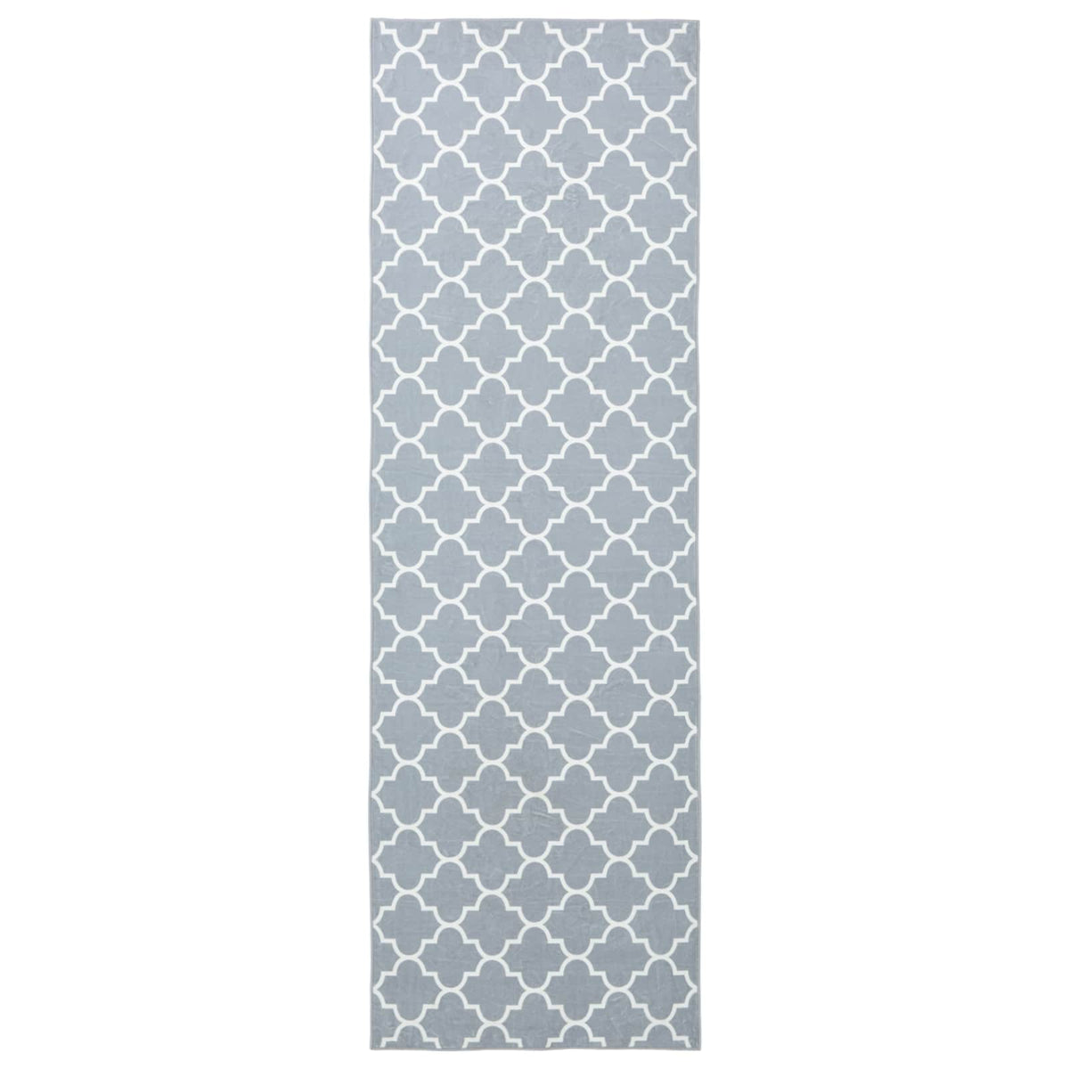 Vidaxl vloerkleedloper oriz 1150 gsm grijs en wit 100% polyestervilt