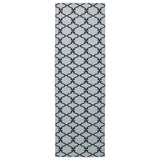 Vidaxl vloerkleedloper oriz 1150 gsm zwart gaaspatroon