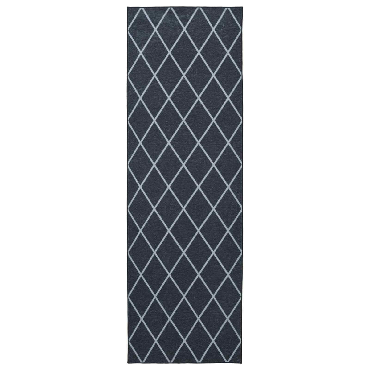Vidaxl vloerkleedloper oriz 1150 gsm zwart gaaspatroon