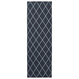 Vidaxl vloerkleedloper oriz 1150 gsm zwart gaaspatroon