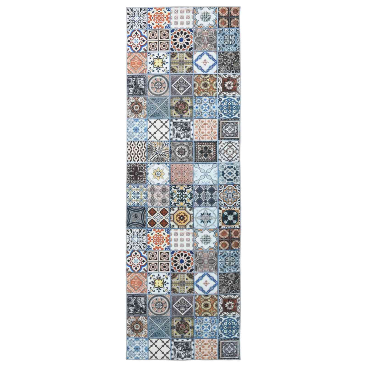 Vidaxl vloerkleedloper oriz 1150 gsm blauw 100% polyestervilt