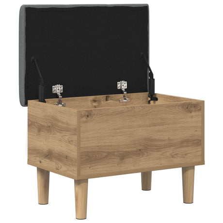 Vidaxl opbergbank met kussen artisanaal eiken 62 x 42 x 46 cm