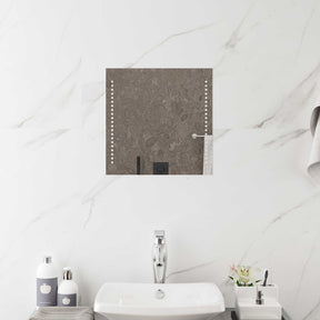 Vidaxl led badkamer spiegel transparant 40 x 40 cm gehard glas