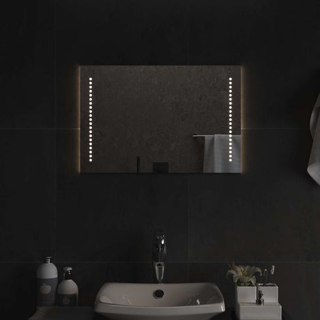 Vidaxl led badkamer spiegel doorzichtig 60 x 40 cm gehard glas