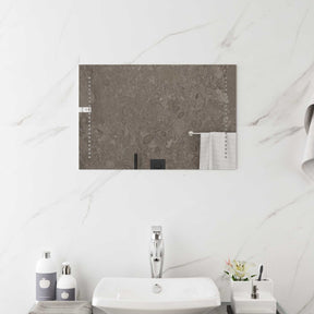 Vidaxl led badkamer spiegel doorzichtig 60 x 40 cm gehard glas