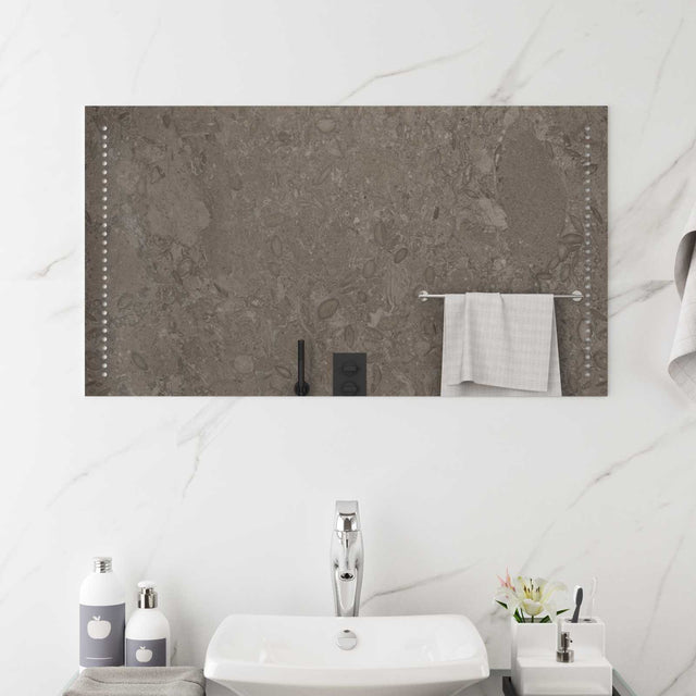 Vidaxl led badkamer spiegel doorzichtig 90 x 50 cm gehard glas