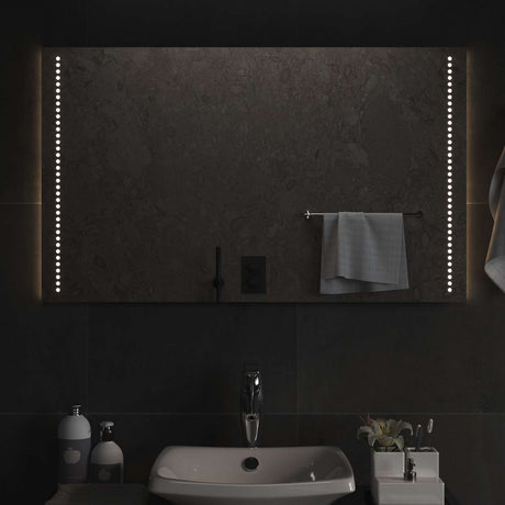Vidaxl led badkamer spiegel doorzichtig 100 x 60 cm gehard glas
