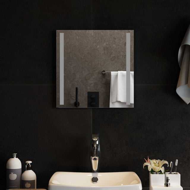 Vidaxl led badkamer spiegel transparant 40 x 40 cm gehard glas
