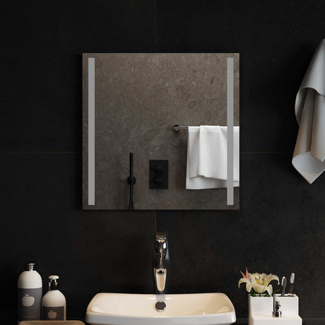 Vidaxl led badkamer spiegel transparant 50 x 50 cm gehard glas