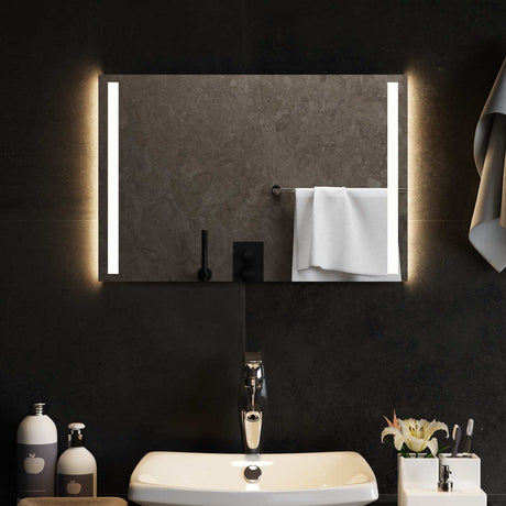 Vidaxl led badkamer spiegel transparant 60 x 40 cm gehard glas