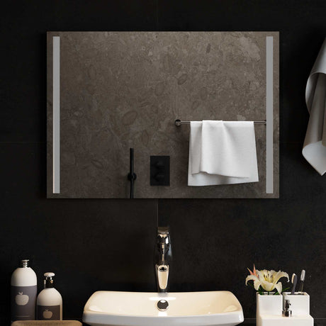 Vidaxl led badkamer spiegel transparant 70 x 50 cm gehard glas