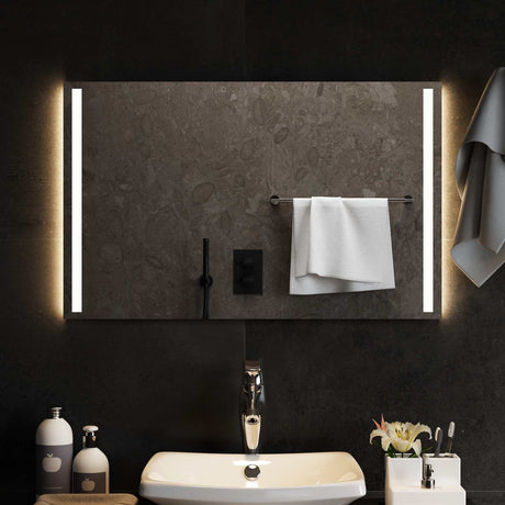 Vidaxl led badkamer spiegel transparant 80 x 50 cm gehard glas