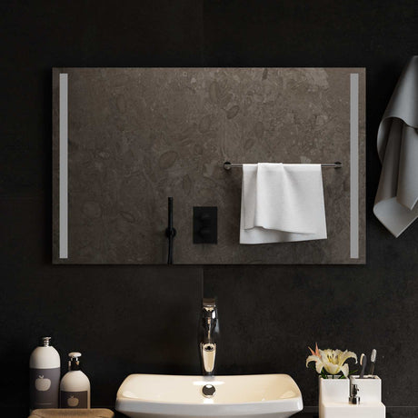 Vidaxl led badkamer spiegel transparant 80 x 50 cm gehard glas