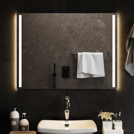 Vidaxl led badkamer spiegel transparant 80 x 60 cm gehard glas