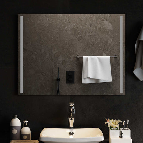 Vidaxl led badkamer spiegel transparant 80 x 60 cm gehard glas