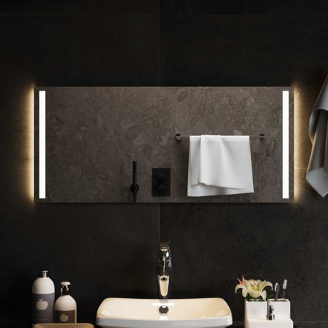 Vidaxl led badkamer spiegel transparant 90 x 40 cm gehard glas