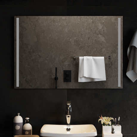 Vidaxl led badkamer spiegel transparant 90 x 60 cm gehard glas