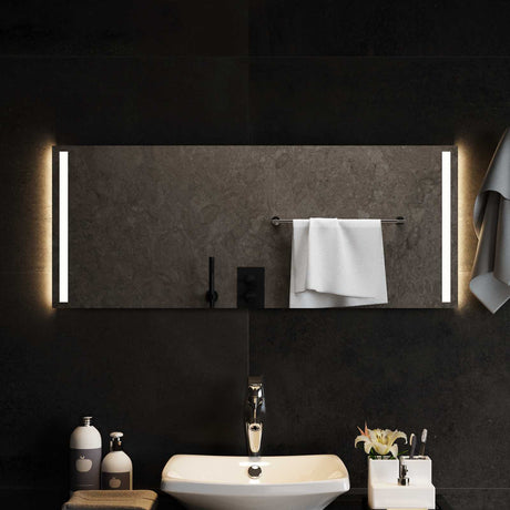 Vidaxl led badkamer spiegel transparant 100 x 40 cm gehard glas