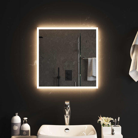 Vidaxl led badkamer spiegel transparant 50 x 50 cm gehard glas