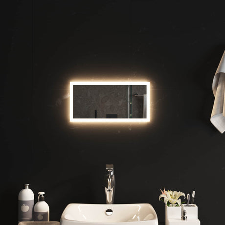 Vidaxl led badkamer spiegel transparant 40 x 20 cm gehard glas