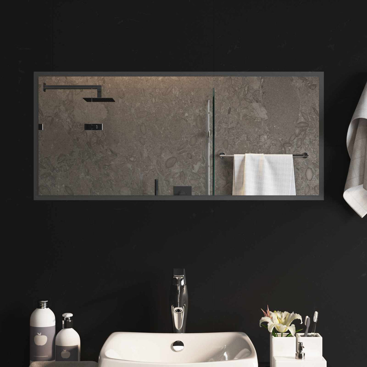 Vidaxl led badkamer spiegel transparant 90 x 40 cm gehard glas