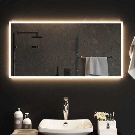 Vidaxl led badkamer spiegel transparant 100 x 50 cm gehard glas