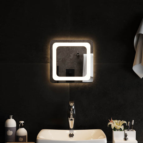 Vidaxl led badkamer spiegel transparant 30 x 30 cm gehard glas