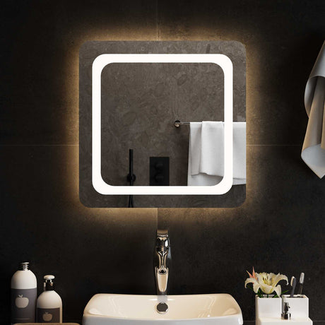 Vidaxl led badkamer spiegel transparant 50 x 50 cm gehard glas