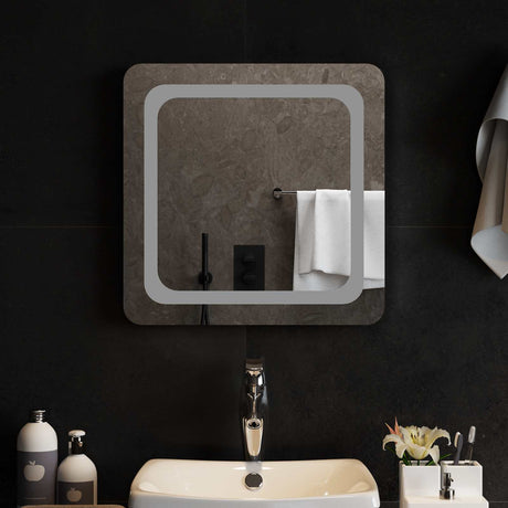 Vidaxl led badkamer spiegel transparant 50 x 50 cm gehard glas
