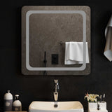 Vidaxl led badkamer spiegel transparant 60 x 60 cm gehard glas