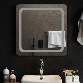 Vidaxl led badkamer spiegel transparant 60 x 60 cm gehard glas
