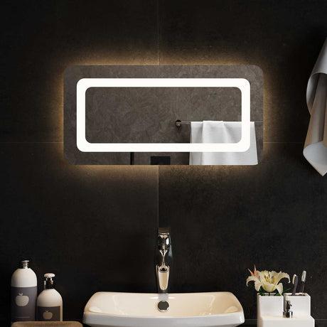 Vidaxl led badkamer spiegel transparant 60 x 30 cm gehard glas