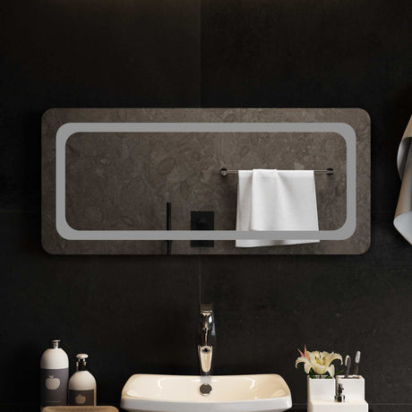 Vidaxl led badkamer spiegel transparant 90 x 40 cm gehard glas