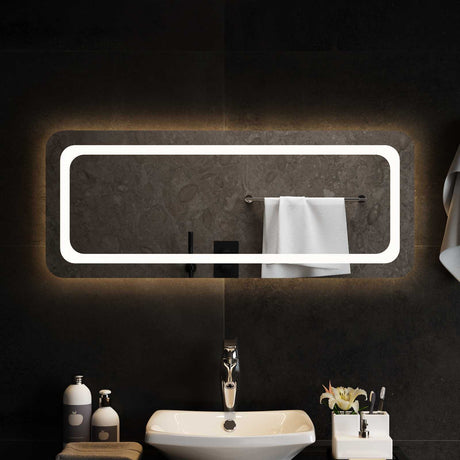 Vidaxl led badkamer spiegel transparant 100 x 40 cm gehard glas