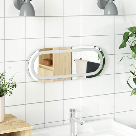 Vidaxl led badkamer spiegel transparant 40 x 15 cm gehard glas
