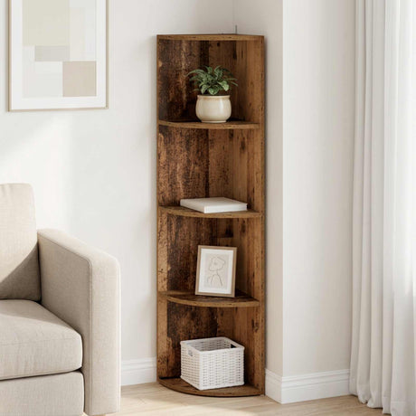 Vidaxl hoekplank 4-laags 31,5 x 31 x 130 cm bewerkt hout oud hout