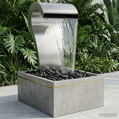 Vidaxl tuinwaterval roestvrij staal 304 54,5 x 34 x 83 cm zilver