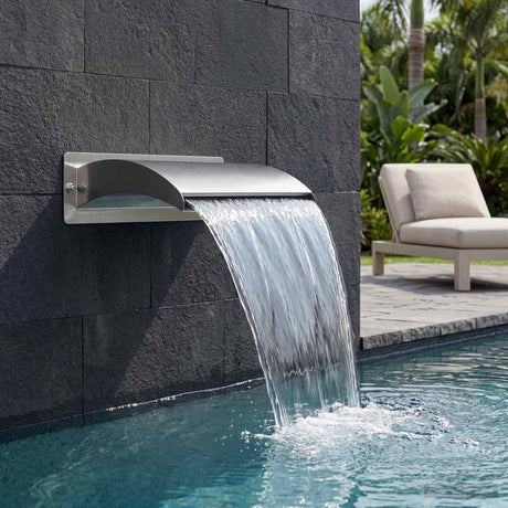 Vidaxl zwembadwaterval met led roestvrij staal 304 51 x 26 x 13 cm