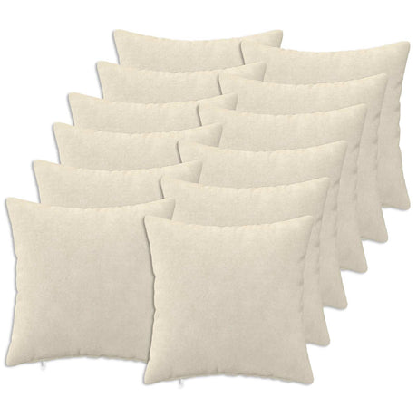 Vidaxl kussen met kussen heerlen 12 st crèmekleurig microfiber fleece
