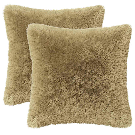 Vidaxl kussen met kussen heerlen 2 st lichtgrijs pv fleece