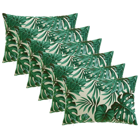 Vidaxl kussen met kussen heerlen 6 st bladpatroon polyester