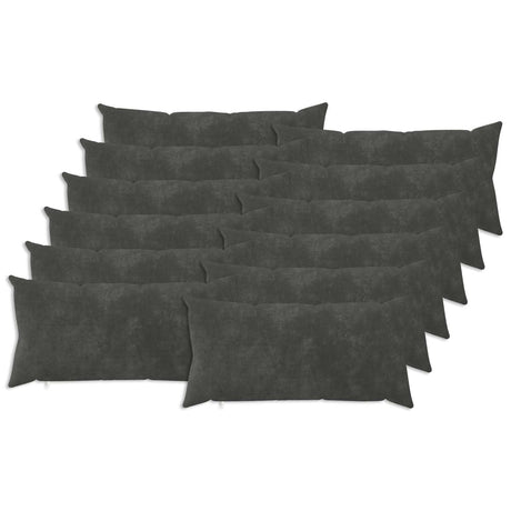 Vidaxl kussen met kussen heerlen 12 st antraciet microfiber fleece