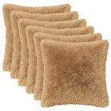 Vidaxl kussen met kussen heerlen 6 st taupe pv fleece