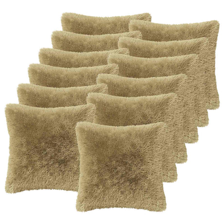 Vidaxl kussen met kussen heerlen 12 st lichtgrijs pv fleece