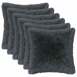 Vidaxl kussen met kussen heerlen 6 st antraciet pv fleece
