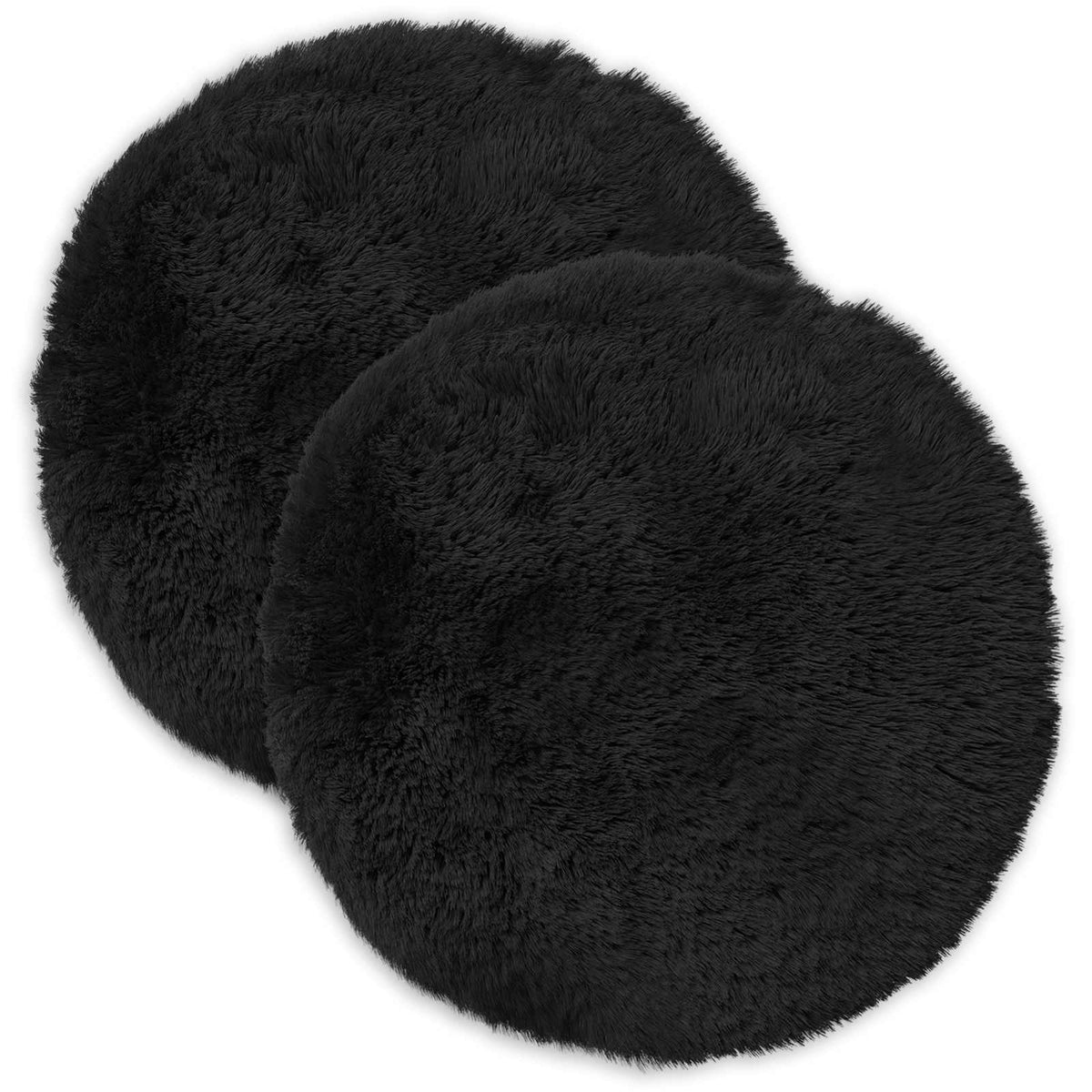 Vidaxl kussen met kussen heerlen 2 st zwart pv fleece
