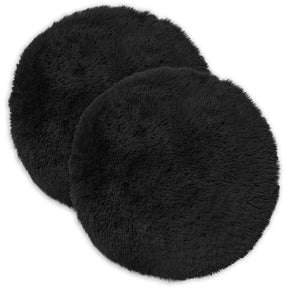 Vidaxl kussen met kussen heerlen 2 st zwart pv fleece