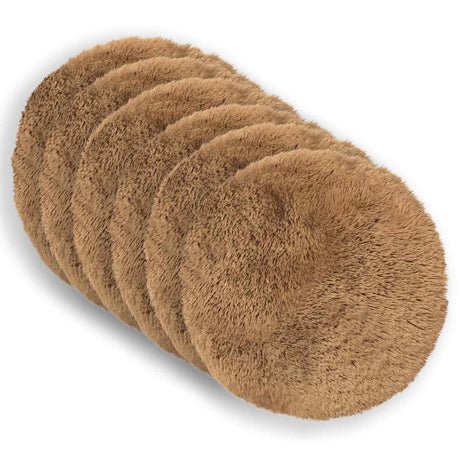 Vidaxl kussen met kussen heerlen 6 st taupe pv fleece