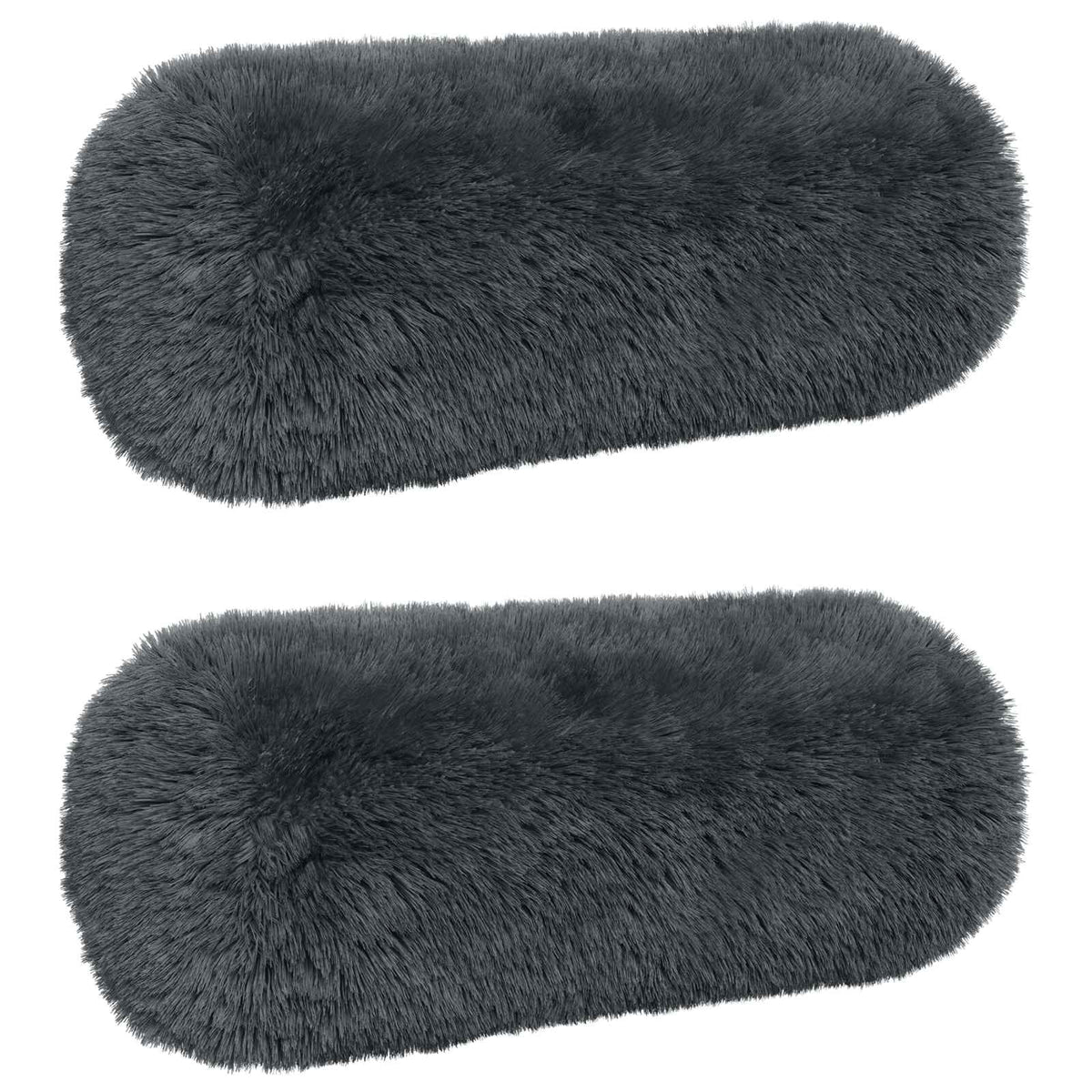 Vidaxl kussen met kussen heerlen 2 st antraciet pv fleece